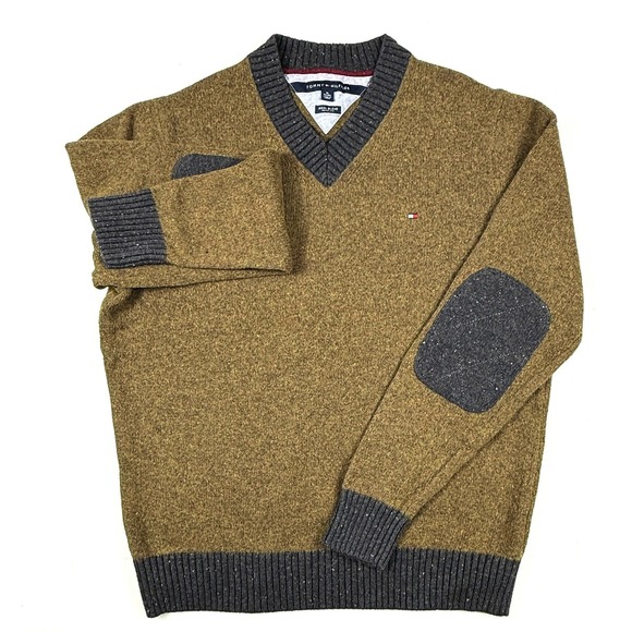 Vintage Tommy Hilfiger Knit Tan Gray Wool blend Sweater Size XL - Picture 2 of 7